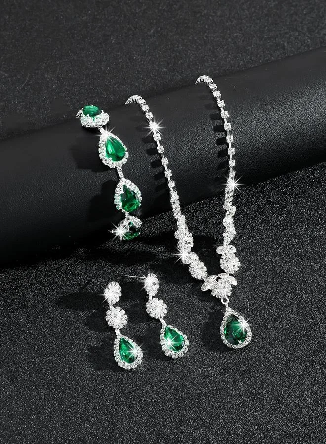 Take Two  3-Piece Embellished Necklace, Bracelet And Earrings Jewelry Set for Women | Best Price UAE